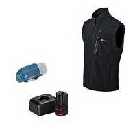 Bosch Professional gilet chauffant GHV 12+18V XA (avec adaptateur de charge USB GAA 12V-21 + batterie GBA 12V 2.0Ah + chargeur GAL 12V-20) - taille L