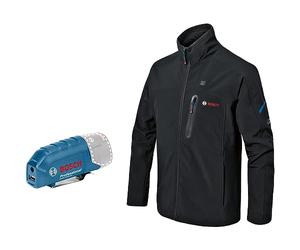 Bosch Professional gilet chauffant GHV 12+18V XA (avec adaptateur de charge USB GAA 12V-21, sans batterie, dans boîte carton)