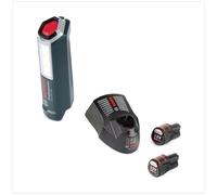 Bosch Professional GLI 12V-300 Lampe sans fil + 2x Batteries GBA 12 V 3,0 Ah + Chargeur GAL 1230