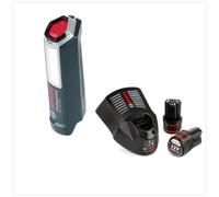 Bosch Professional GLI 12V-300 Lampe sans fil + 2x Batteries GBA 12V 2,0 Ah + Chargeur GAL 1230