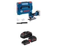 Bosch Professional GST 18 V-125 S (support de lame SDS, avec 1 lame de scie sauteuse, kit d'extraction de poussière) + Set de batteries (ProCORE18V 4.0 Ah + ProCORE18V 5.5 Ah + GAL 1880 CV)
