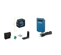 Bosch Professional laser lignes GLL 20-22 G (support de fixation LB 10, laser vert, pour utilisation en intérieur, 2 piles 1,5V LR6) + Batterie Li-ION BA 3,7 V 3,0 Ah XL (Port de Charge USB-C)