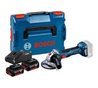 Bosch Professional Meuleuse angulaire sans fil GWS 18V-7, 2 x batteries GBA 18V 4.0Ah, Chargeur rapidein L-BOXX - 06019H9005