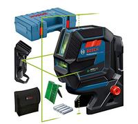 Bosch Professional Niveau Laser GCL 2-50 G (faisceau vert, d'intérieur, support RM 10, pince plafond, portée visible : jusqu’à 15 m, 4x piles AA, coffret de transport)