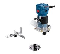 Bosch Professional Palm Router GLF 55-6 (moteur de 550 W, rotation 33 000 tr/min, avec 2 clés, 1 collect, guide parallèle, rouleau de garniture affleurante)