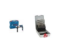 Bosch Professional perceuse à percussion GSB 24-2 (1 100 W, couple maxi : 40/14,5 Nm, dans L-Case) + 19 pièces Jeu de forets à métaux ProBox HSS-G (rectifié, accessoires )
