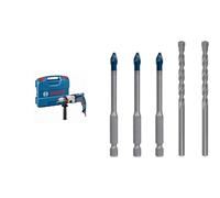 Bosch Professional perceuse à percussion GSB 24-2 (1 100 W, couple maxi : 40/14,5 Nm, dans L-Case) + 5x Coffret de forets Expert HEX-9 HardCeramic (pour Tuiles, Carrelage, Ø 6 mm, Accessoire)