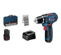 Bosch Professional 12V System perceuse-visseuse sans-fil GSR 12V-15 (avec 2 batteries 2,0 Ah, chargeur GAL 12V-20, set d’embouts 25 pièces, sacoche d’outils)