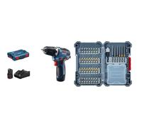 Bosch Professional, Perceuse Visseuse sans Fil GSR 12V-35, 2 Batteries 3.0 Ah + 40 pièces Kit d'embouts de tournevis (embouts de tournevis extra durs, avec porte-embouts universel)