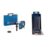 Bosch Professional Perforateur GBH 4-32 DFR (Butée de Profondeur : 310 mm, dans Coffret) + Coffret de 5x forets pour perforateur Expert SDS plus-7X (pour Béton armé, Ø 6-10 mm, Accessoire)