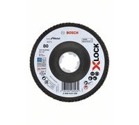 Bosch Professional Plateaux à lamelles X-LOCK version coudée, spatule fibre, Ø 115 mm, G 80, X571, Best for Metal - 2608619199
