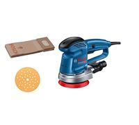 Bosch Professional ponceuse excentrique GEX 34-125 (avec ⌀ de plateau de ponçage 125 mm, disque abrasif C470 pour bois, adaptateur d’aspiration, sac à poussière en papier)