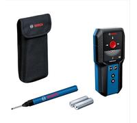 Bosch Professional Scanneur Mural GMS 120-27 (Profondeur de détection Max. métal Non magnétique/métal magnétique/câble sous Tension/Bois : 120/100/50/30 mm, 2 Piles AA, Stylo marqueur, Housse)