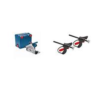 Bosch Professional Scie circulaire Filaire (1 400W, 4,7kg, Ø de la lame de scie : 165 mm, L-BOXX) & Accessoires Serre-joints de rail FSN KZW