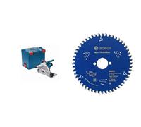 Bosch Professional scie plongeante GKT 55 GCE (1 400 W, Ø de lame : 165 mm, avec lame pour bois, calage L-BOXX, dans L-BOXX 238) + Lame de scie circulaire expert for aluminium 165 x 30 x 2,6 mm 52