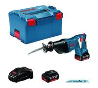 Bosch Professional Scie sabre Sans-Fil GSA 18 V-LI (18V, 2 Batteries 5,0 Ah, Longueurs de course : 28 mm, L-Boxx)
