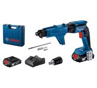 Bosch Professional System 18V : GTB 185-LI Visseuse sans fil pour le montage de plaques de plâtre (2 batteries GBA 18V 2.0Ah, chargeur GAL 18V-20, 1 clip ceinture, 2 embouts de tournevis)