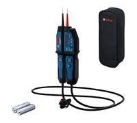 Bosch Professional Testeur de tension GVT 1000-15 (test de tension jusqu’à 1000 V AC/DC, retour LED, buzzer, alertes par vibration, lampe de poche intégrée, câble de 125 cm, 2x1,5 V LR03 (AA),housse)