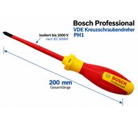 Bosch Professional VDE Tournevis Torx PH1 1000V IEC 60900 Isolé 200mm