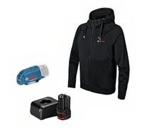 Bosch Professional veste sweat chauffante GHH 12+18V XA (avec adaptateur de charge USB GAA 12V-21 + batterie GBA 12V 2.0Ah + chargeur GAL 12V-20) - taille 2XL