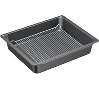 Bosch Profipfanne avec Grille HEZ633070 Emaillée, Bac d’Extraction, Gris