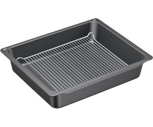 Bosch Profipfanne avec Grille HEZ633070 Emaillée, Bac d’Extraction, Gris