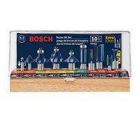 BOSCH RBS010 Lot de 10 fraises à défoncer professionnelles tout usage 1/2" et 1/4"