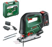 Bosch scie sauteuse sans fil AdvancedSaw 18V-140 (fonction pendulaire ; capacité de coupe dans bois/acier/alu : 140 mm/10 mm/20 mm ; 3 lames de scie ; avec batterie 2,0 Ah et chargeur ; dans coffret)
