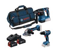 BOSCH GSR+GWS+GBH+2×GBA18V 4.0 Ah+GAL 18V-40 18V Set de 3 outils 18 V 0615A50094