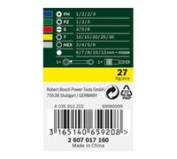 Bosch Kit d'embouts de vissage 2607017160 – 27 pièces avec cliquet