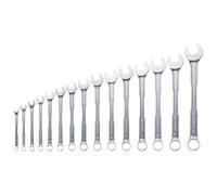 Bosch Set de 15 clés mixtes (clés plates robustes universelles ; chrome vanadium ; couple élevé ; à anneaux et plates ; métrique 6-21 mm ; design ergonomique ; stockage pratique)