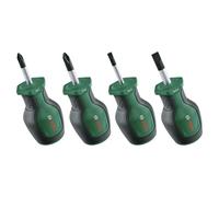 Bosch – Set de tournevis courts 1600A032UJ – 4 pièces, extra-courts, embouts magnétiques