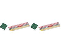 Bosch Set de 6 mines graphites multicolores (acces. pr marqueur pr trous profonds ; 2 rouges, 2 jaunes ; 2 graphites HB ; 2,8 mm ; étui) (Lot de 2)