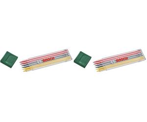 Bosch Set de 6 mines graphites multicolores (acces. pr marqueur pr trous profonds ; 2 rouges, 2 jaunes ; 2 graphites HB ; 2,8 mm ; étui) (Lot de 2)