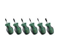 Bosch Set de 6 tournevis courts (compacts pour les endroits restreints ; PH/PZ/TX/Plat ; acier S2 ; couple élevé ; codage couleur ; embout magnétique ; Softgrip ergonomique)