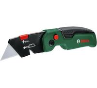 Bosch - Set de cutter à lame pliante Premium (acier inoxydable ; ouverture rapide ; changement de lame rapide ; clip de fixation à la ceinture ; 13 lames ; sac de rangement) - Édition Amazon
