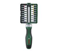 Bosch Set de tournevis à cliquet 1600A02Z9A – 18 embouts S2, 36 dents, 36 Nm, Softgrip