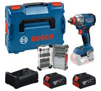 Kit d'outils Bosch : GDX 18V-285 + 2 batteries GBA 5,0 Ah + GAL + jeu de 31 embouts dans une L-BOXX