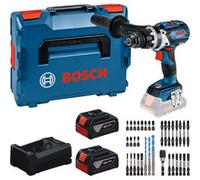 Kit d'outils Bosch : GSB 18V-110 C + 2 batteries GBA 5,0 Ah + GAL 12V/18V-80 + jeu d'embouts dans une L-BOXX