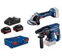 BOSCH Set : GBH 180-LI + GWS 180-LI + 2x4.0 Ah, GAL 18V-40, XL-BOXX
