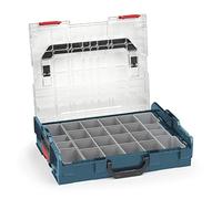 Bosch Sortimo Boîte de rangement L BOXX 102 avec couvercle bleu transparent avec jeu de boîtes d'insets K3, boîtes de tri pour petites pièces, système de rangement idéal pour les petites pièces