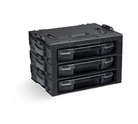 Bosch Sortimo i-BOXX - Rack actif - Avec i-BOXX 72 - Noir - Lot de 3 caisses à outils empilables - Système de rangement des outils - Plaque d'adaptation pour rack L-BOXX