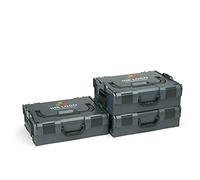 Bosch Sortimo L BOXX 136 Lot de 3 | Taille 2 Anthracite personnalisable avec votre logo | Mallette à outils en plastique | Mallette à outils professionnelle vide