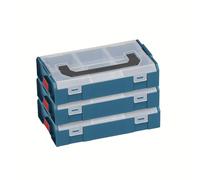Bosch Sortimo L-BOXX Mini boîte à outils professionnelle bleue avec couvercle transparent Assortiment de vis et chevilles Boîte de tri pour petites pièces