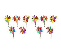 Bosiyrggrl 10 Pièces Séries Moulins à Vent Coloré Vent Spinner 3D Animal Moulinet Ornement de Jardin