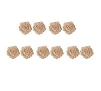 Bosiyrggrl 10X Furniture Appliques de Sculpture sur Bois Vintage Nautique Decor Cabinet Porte Stickers Solides Fleurs Motif Sculpté en Bois
