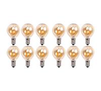 Bosiyrggrl 12 Ampoules LED G40 de Rechange 1,5 W 220 V Rétro Globe Doré à Intensité Variable pour Guirlandes Lumineuses Intérieures/Extérieures, Base E14