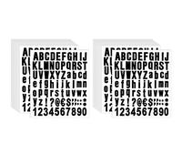 Bosiyrggrl 1540 Pièces, 20 Feuilles, Kit de Chiffres de Lettres en Vinyle Autocollant, Autocollants de Chiffres Alphabétiques pour Boîte Aux Lettres (Noir, 1 Pouce)