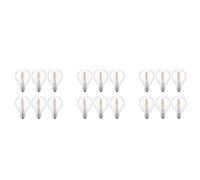 Bosiyrggrl 18Pcs G40 LED Ampoules de Remplacement, E12 Base de Vis Incassable LED Globe Ampoules pour Guirlandes Solaires Blanc Chaud