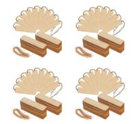Bosiyrggrl 200 PCS Marque-Pages Vierges en Bois Marque-Pages en Bois Non ÉTiquette Suspendue avec Trous et Cordes Projets D'Artisanat de Bricolage